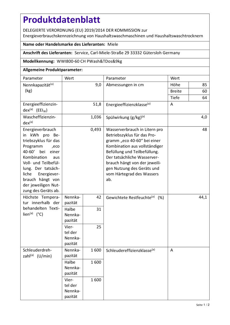 Produktdatenblatt