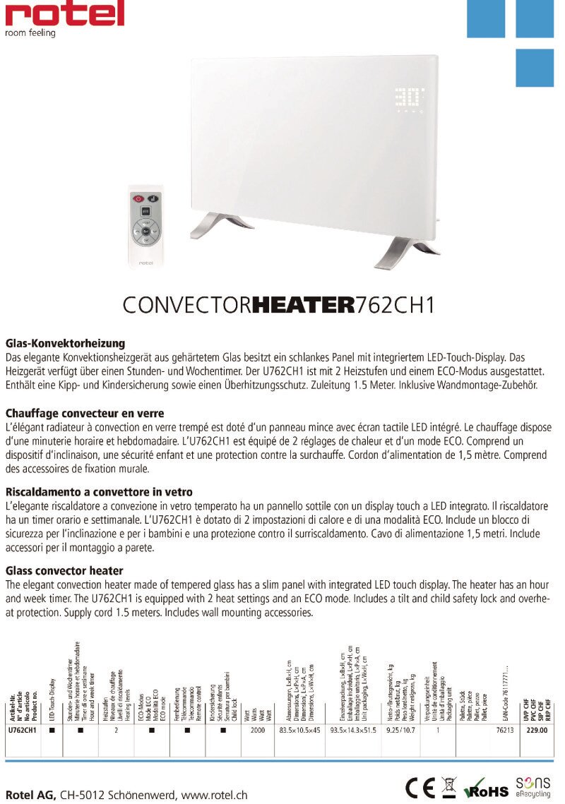 Datenblatt Rotel U762CH1
