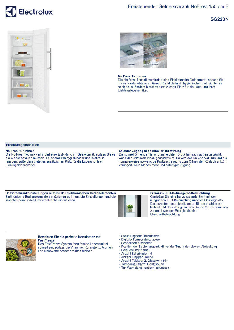 Datenblatt Electrolux SG220N