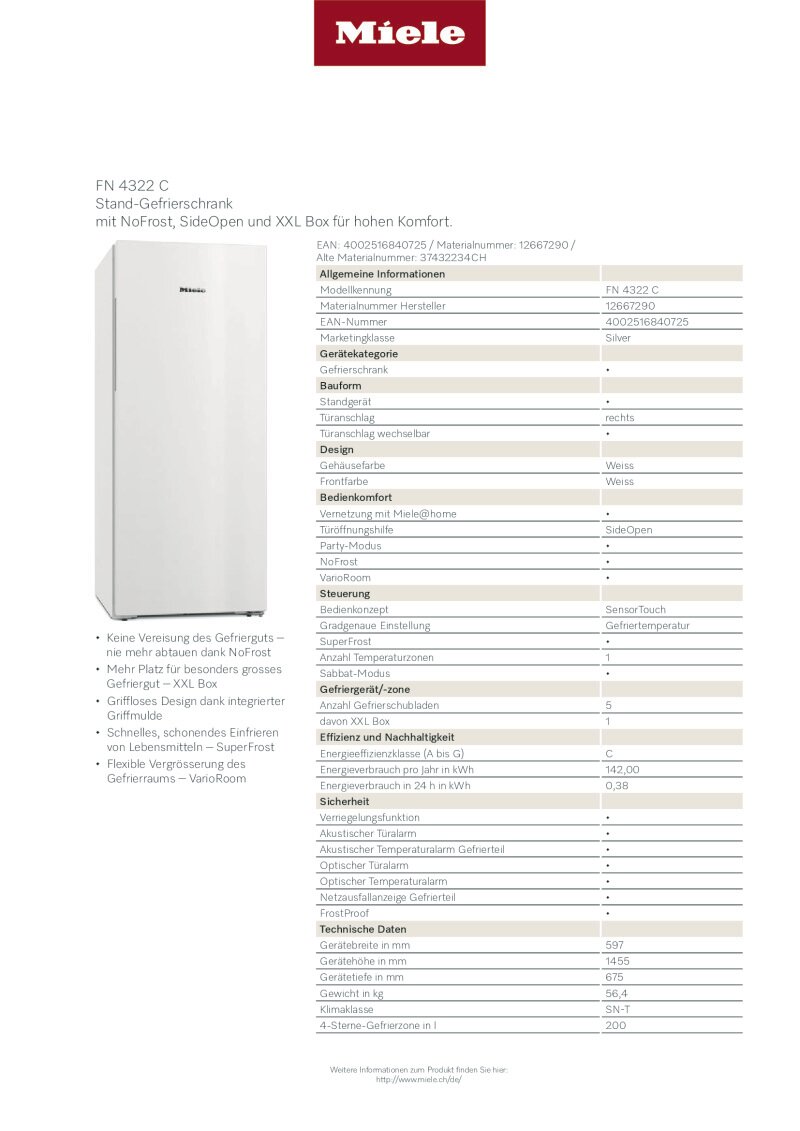 Datenblatt Miele FN 4322 C