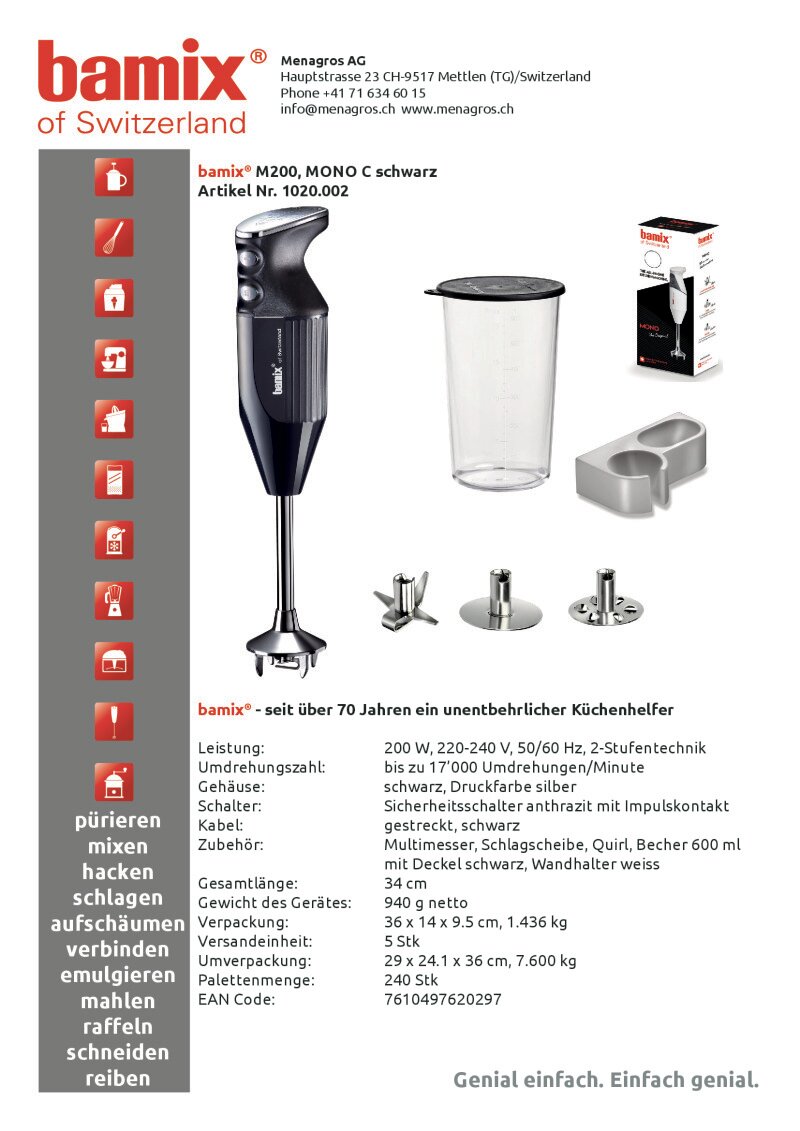 Datenblatt Bamix M200