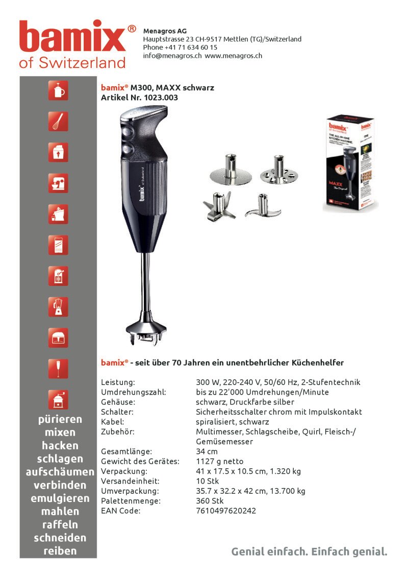 Datenblatt Bamix Maxx C