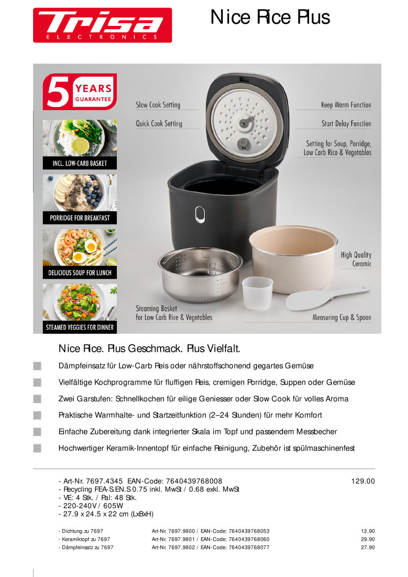 Datenblatt Trisa Nice Rice Plus