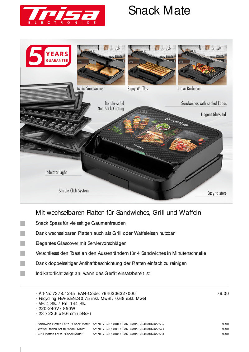 Datenblatt Snack Mate