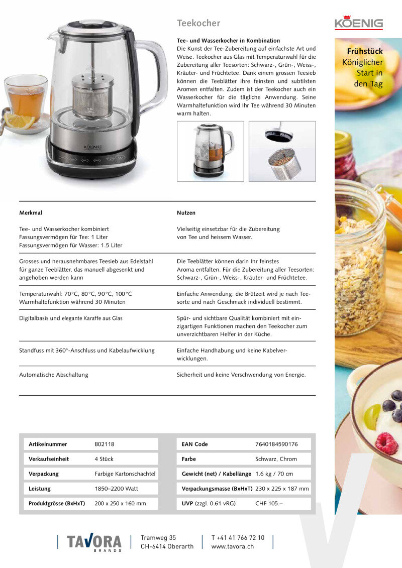 Datenblatt Koenig Teekocher B02118