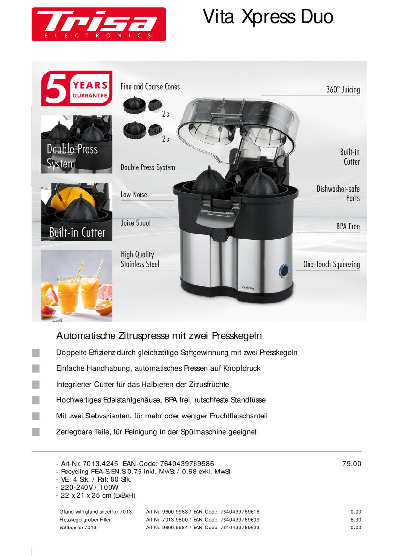 Datenblatt Vita Xpress Duo