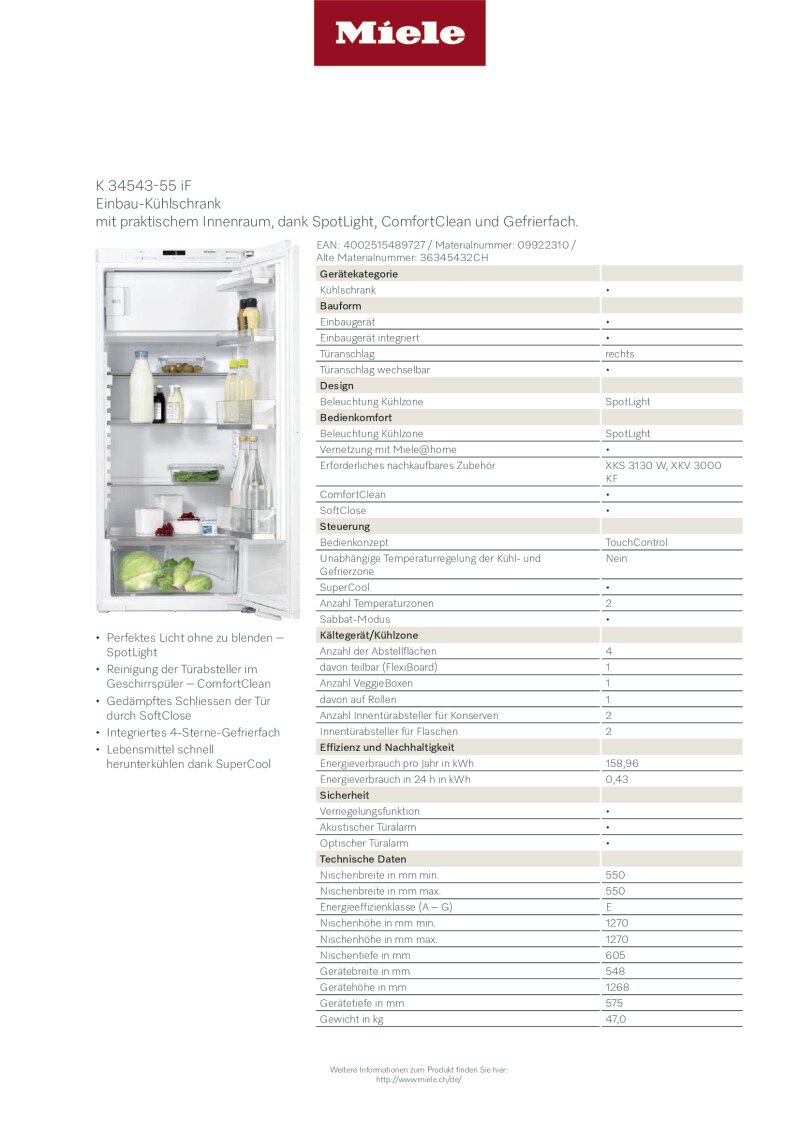 Datenblatt Miele K34543-55 iF