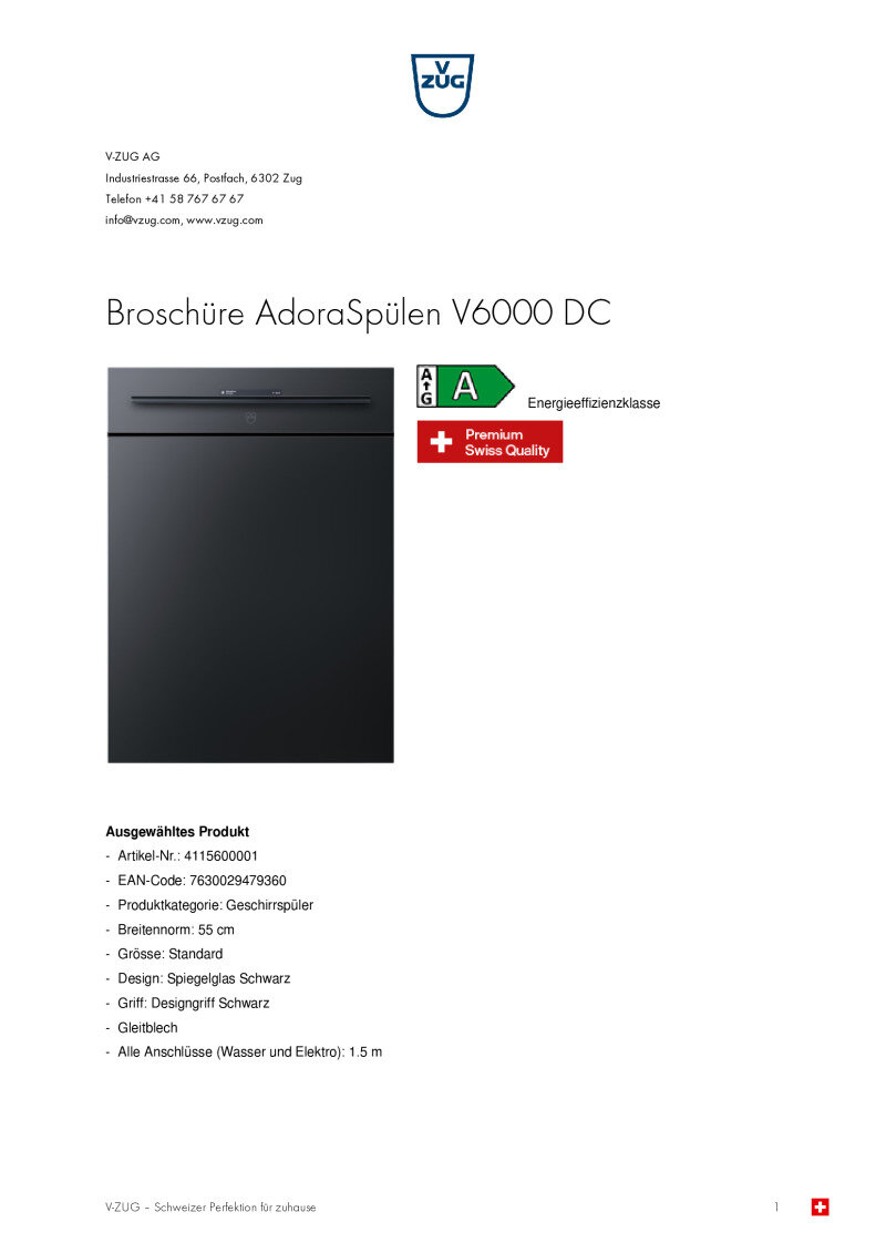 Datenblatt AdoraSp&uuml;len V6000 DC
