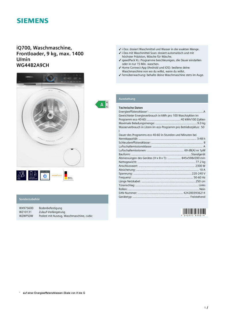 Datenblatt WG44B2A9CH