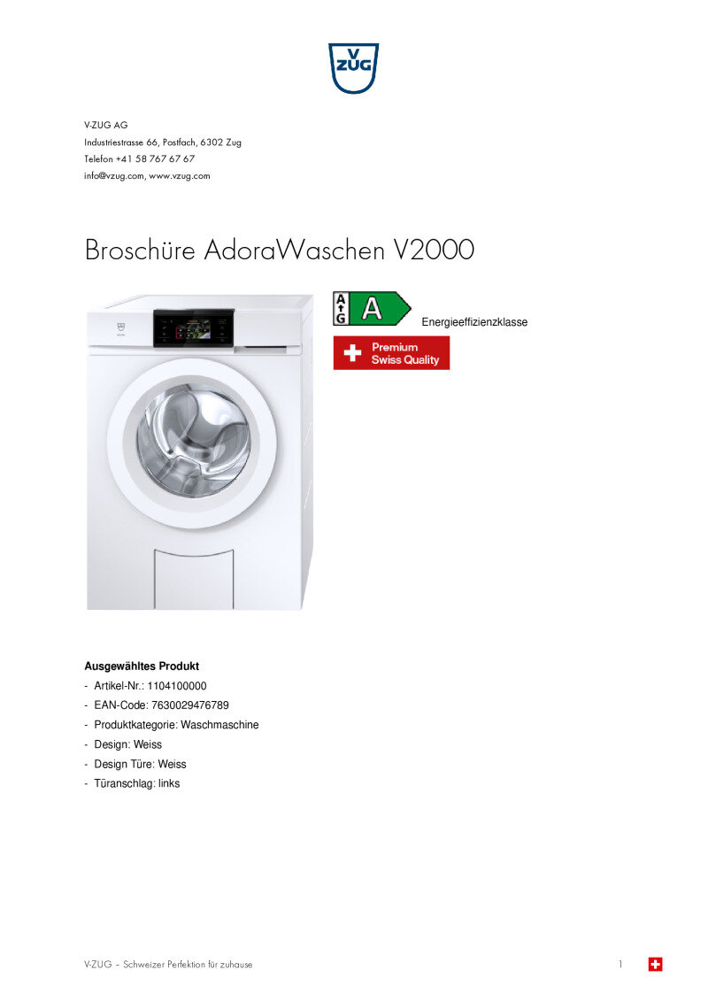 Datenblatt AdoraWascchen V2000